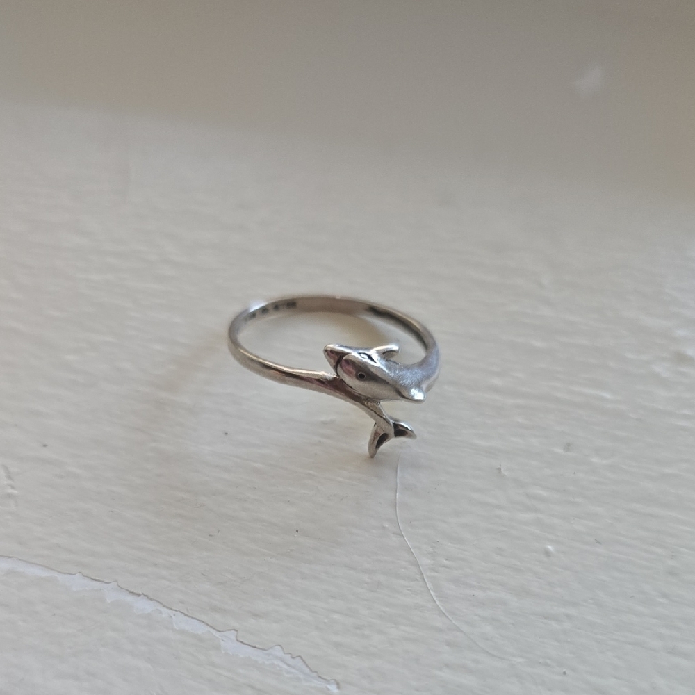 925 Silver Dolphin Wrap Ring - Silver